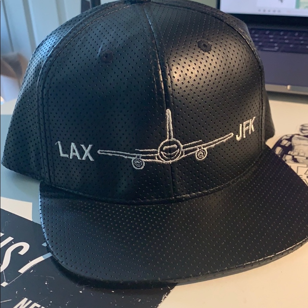LAX —> JFK Leather Flat Hat